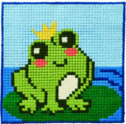 Permin Children's Embroidery Kit Stramaj Frog 25x25cm