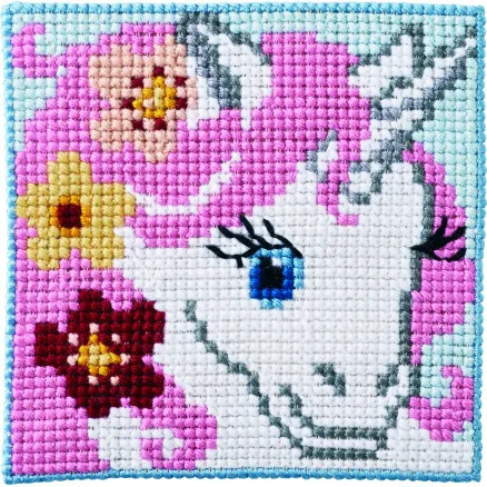 Permin Embroidery Kit for Children Unicorn 25x25cm