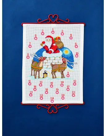 Permin Embroidery Kit Santa Claus in Chimney 32x42cm