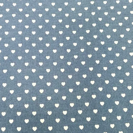 Denim Fabric 145cm 50 Hearts - 50cm