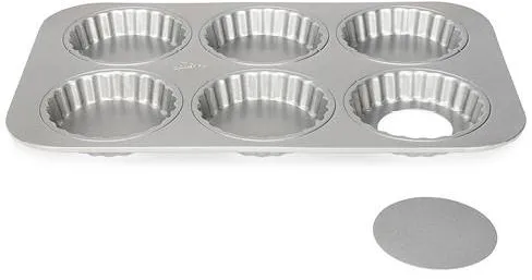 Patisse Silvertop pie tin for 6 pcs. 38.5 x 24.5 x 2.5 cm - Silver